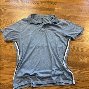 RVCA Boys Light Blue Polo with White Side Stripes